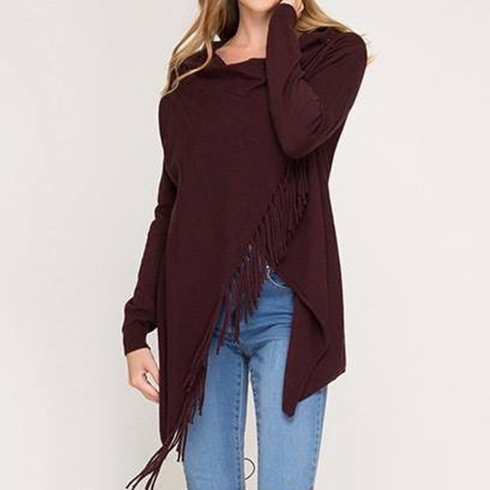Fringed cardigan